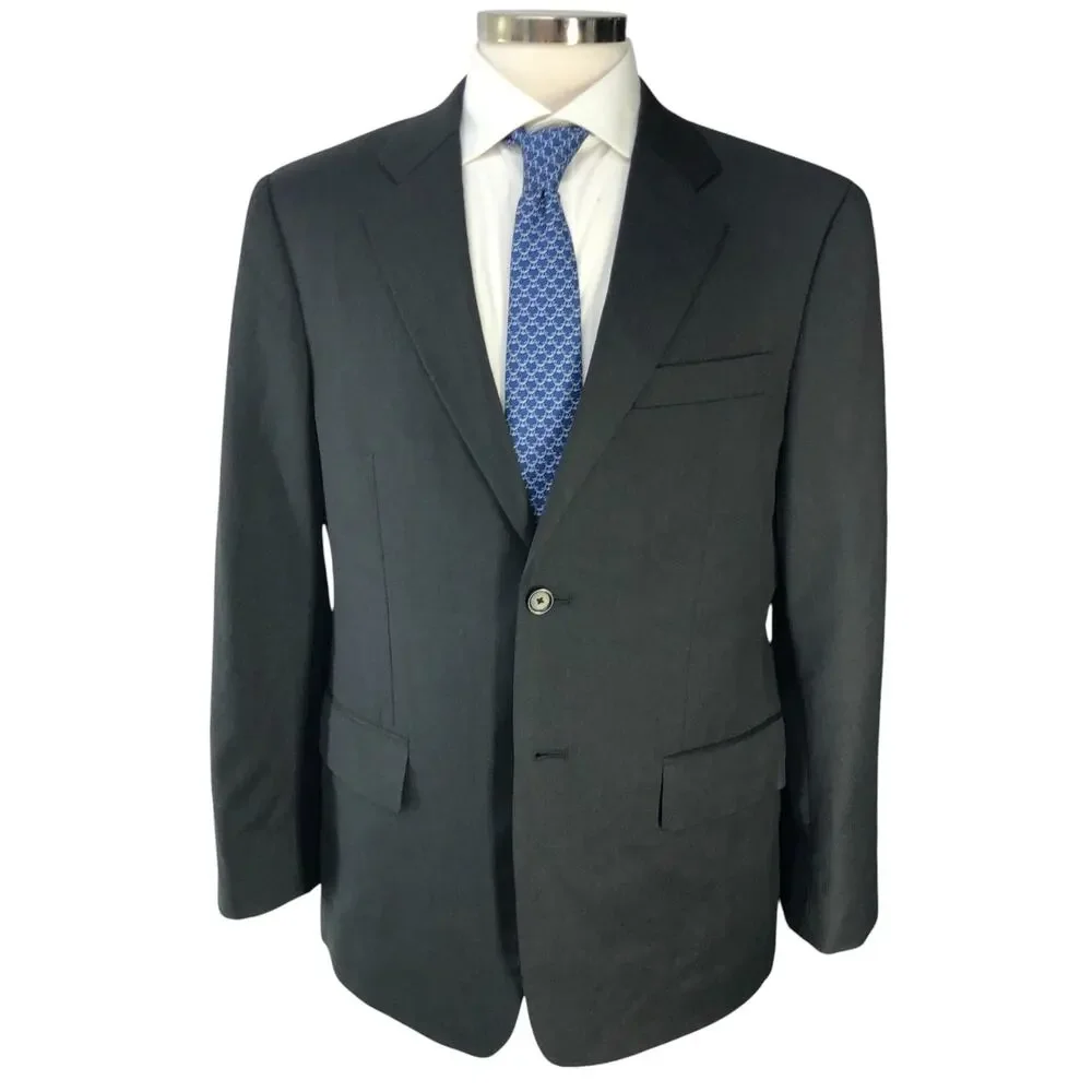 John W Nordstrom Mens Size 42S Sport Coat Suit Jacket 2 Button Charcoal Gray